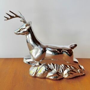 AVON Men's vintage silver bottle, buck stag deer